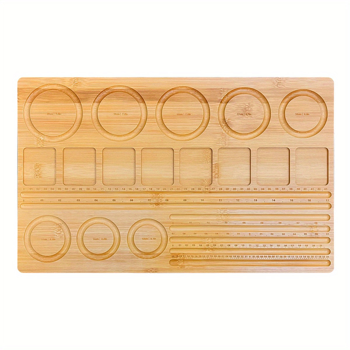 Hobbyworker Bamboo Beads Tray Bracelet Sizer Board for Jewelry Making