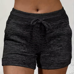 Solid Drawstring Waist Shorts for Women
