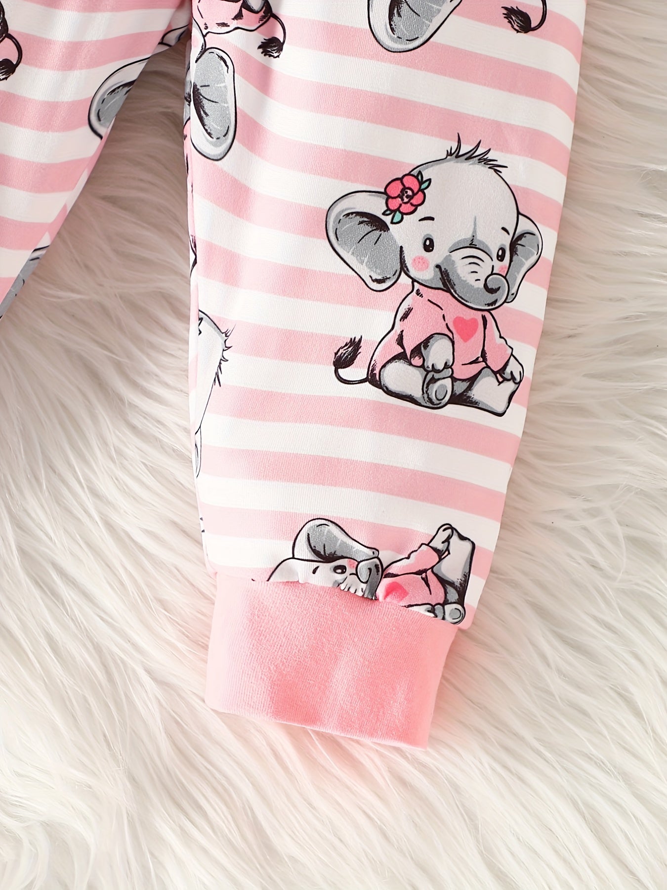 Baby Girls Cartoon Print Bodysuit Pants Headband Set