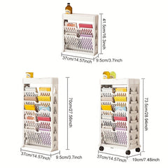 2 Tier Floor Movable Storage Rack - Organize Office Items Efficiently