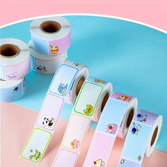 Cartoon Name Stickers Roll, Waterproof & Tear-resistant