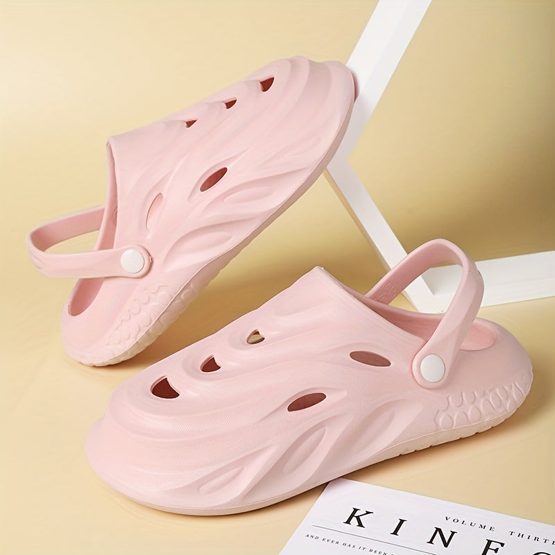Women's Hollow Out Beach Sandals Slip On Solid Home Minimalist Shoes