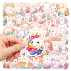 50pcs Rainbow Rabbit Stickers Laptop Mobile Phone DIY Decoration