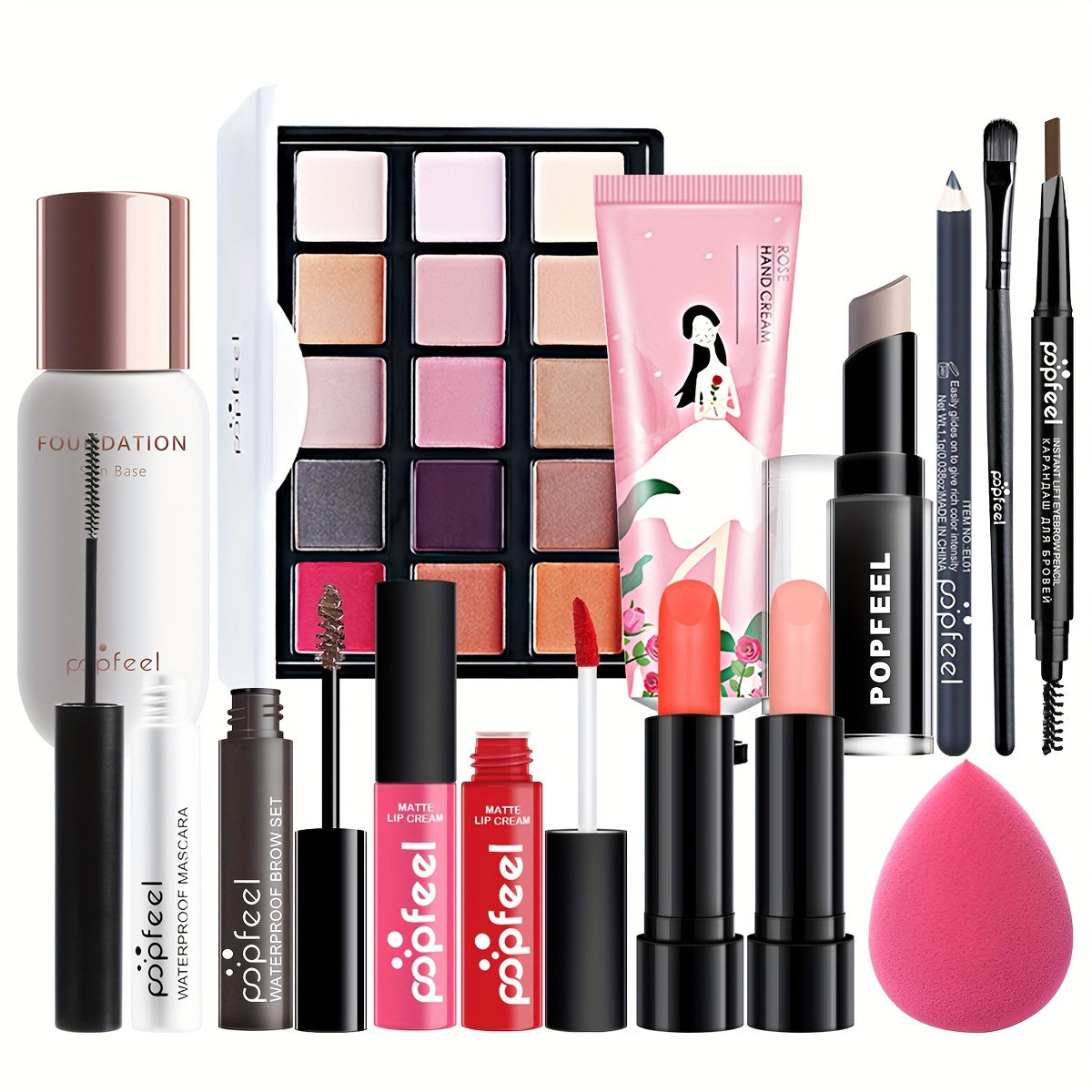 Complete Makeup Kit with Eyeshadow Palette & Lip Gloss Set