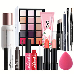 Complete Makeup Kit with Eyeshadow Palette & Lip Gloss Set