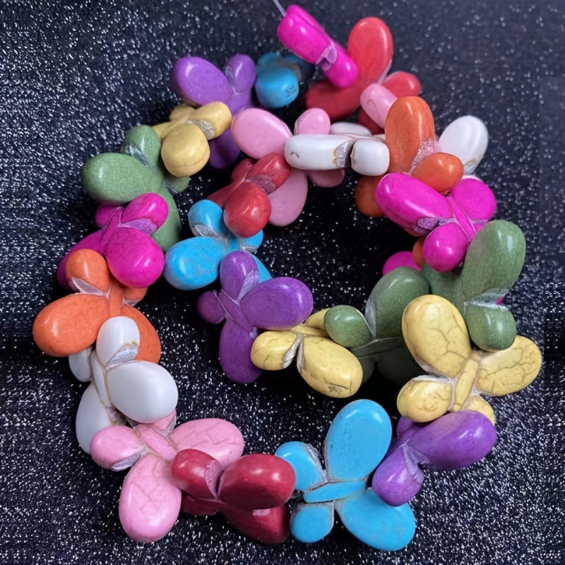 38-Piece Butterfly Turquoise Beads Set 15x20mm - 0.6-0.8in