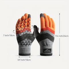 Men's Winter Knitted Gloves Warm Cycling Anti cold Touch Screen Woolen
