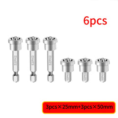 6pcs Magnetic Screwdriver Bit Set 25mm 3 50mm 3mm for Gypsum Board