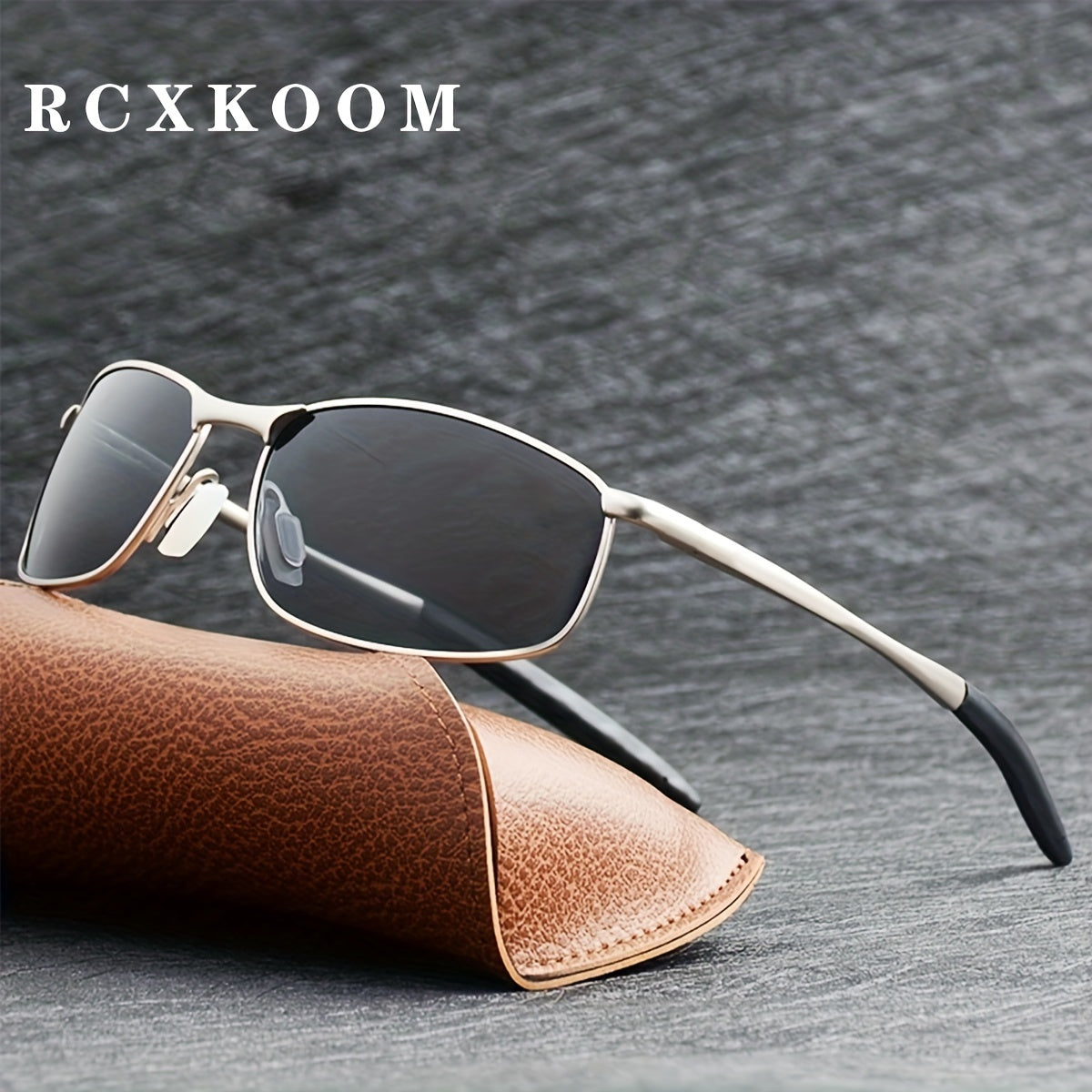 Men's Polarized Sunglasses Metal Frame HD Vision Car Driving Sun Glasses