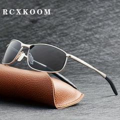 Men's Polarized Sunglasses Metal Frame HD Vision Car Driving Sun Glasses