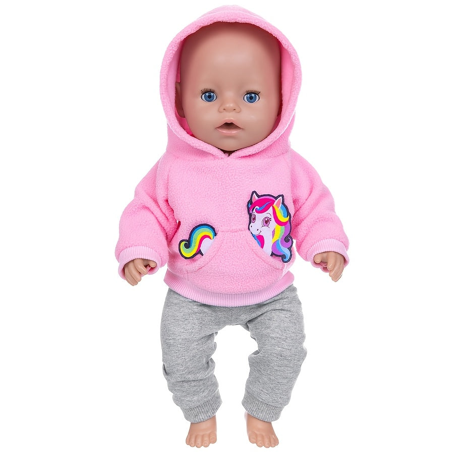 Colorful Pony Doll Clothes for 17-Inch Dolls - Hoodie Pants