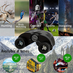 HD Portable Binoculars Large Eyepiece for Bird Watching Hiking Travel