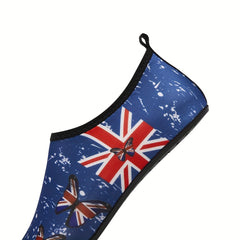 UK Flag Water Shoes Butterfly Print Lightweight Aqua Swim Socks