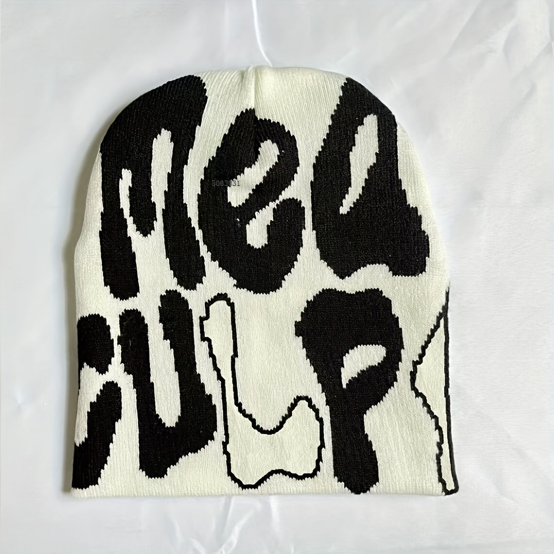 Y2K Letter Jacquard Beanie For Women Men Candy Couple Skull Cap