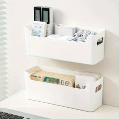 2pcs Cable Storage Box for Office and Home - Wall Mounted and Desktop Organizer