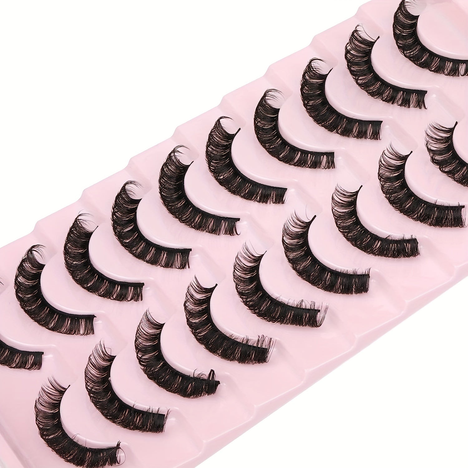 10 Pairs 4D Curly False Eyelashes Natural Volume Fluffy Charming Makeup Lashes