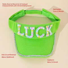 Y2K Rhinestone Decor Visor Hat Candy Summer UV Protection Lightweight Golf Cap