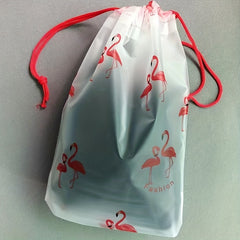 3pcs Flamingo Drawstring Travel Underwear Clothes Storage Bag