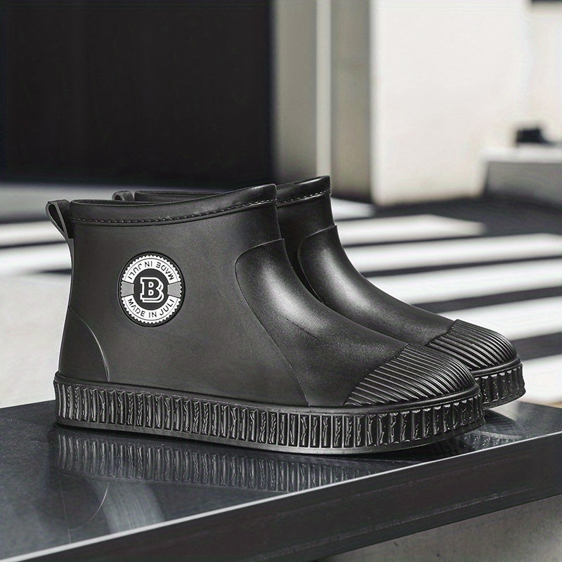 Women's Low Calf Rain Boots Anti-skid & Waterproof Round Toe Shoes