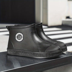 Women's Low Calf Rain Boots Anti-skid & Waterproof Round Toe Shoes