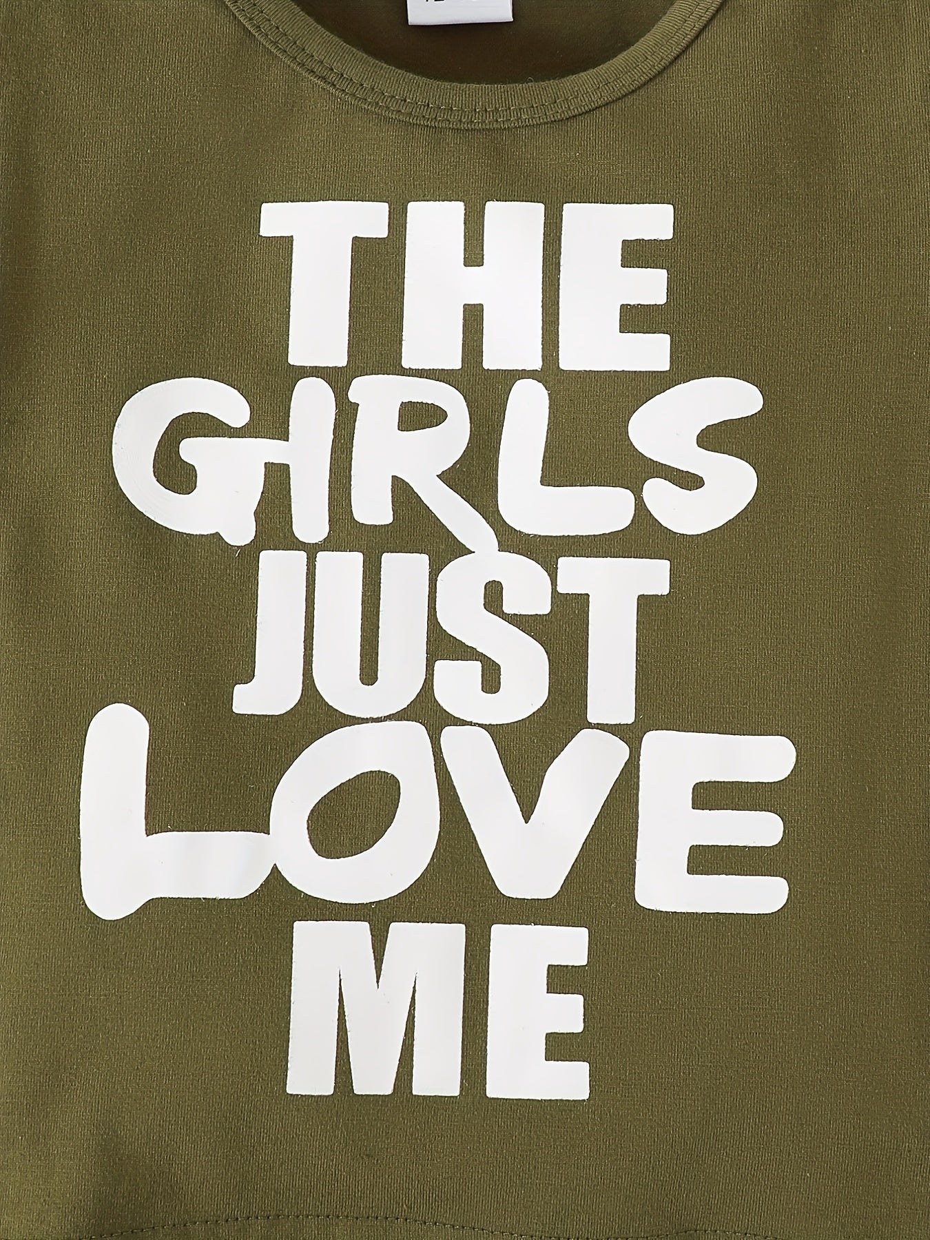 2pcs Baby Boys The Girls Just Love Me T shirt & Camouflage Pants Set