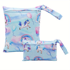 2 Pcs Unicorn Prints Wet Bag Set