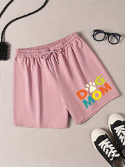 Cute Drawstring Elastic Waist Home Wear Shorts
