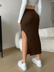 High Waist Side Split Skirt for Women