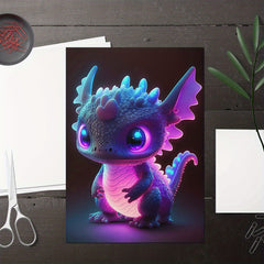 Modern Art Neon Baby Dragon Wall Sticker For Kids Room Decor