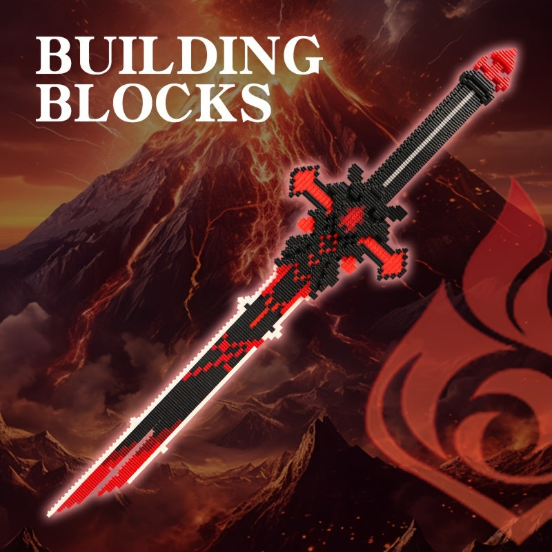 Long Building Block Sword Home Decorations