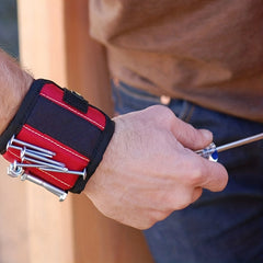 Magnetic Wristband for Handymen Holds Screws & Tools