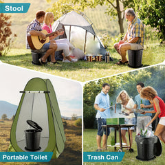 1pc Portable Toilet for Travel Adjustable Height Camping Toilet