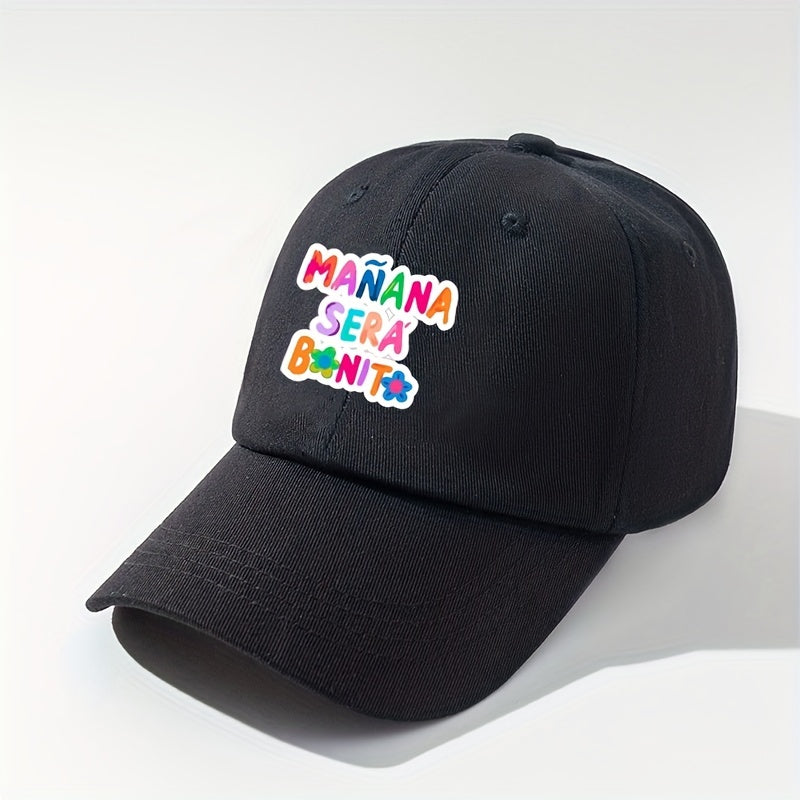 Letter Print Cotton Baseball Cap for Women