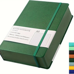 Thick Lined Diary Notebook Pen 365 Pages A5 College Rules Leather Hardcover