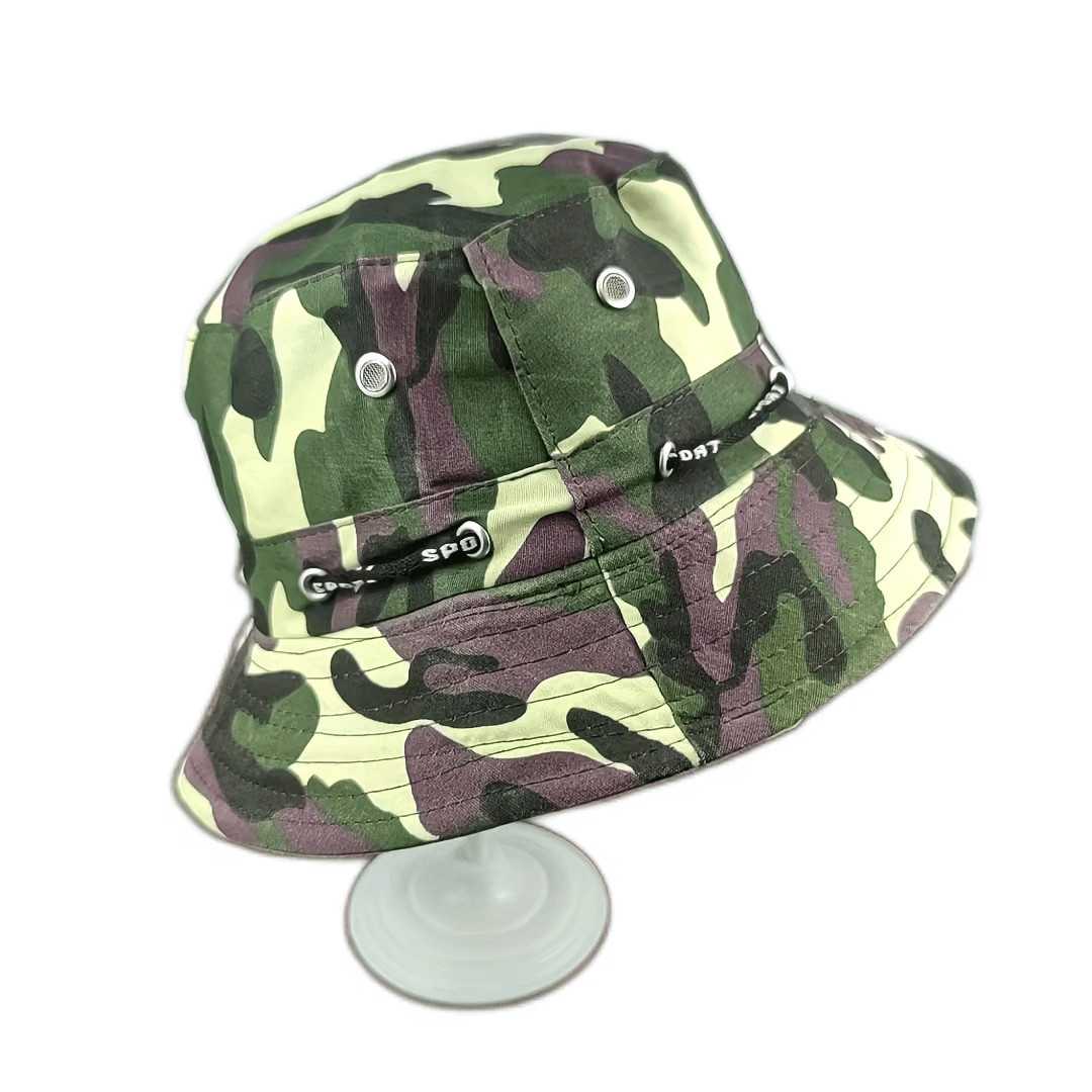 Camouflage Print Bucket Hat Reversible Lightweight Sun Hat