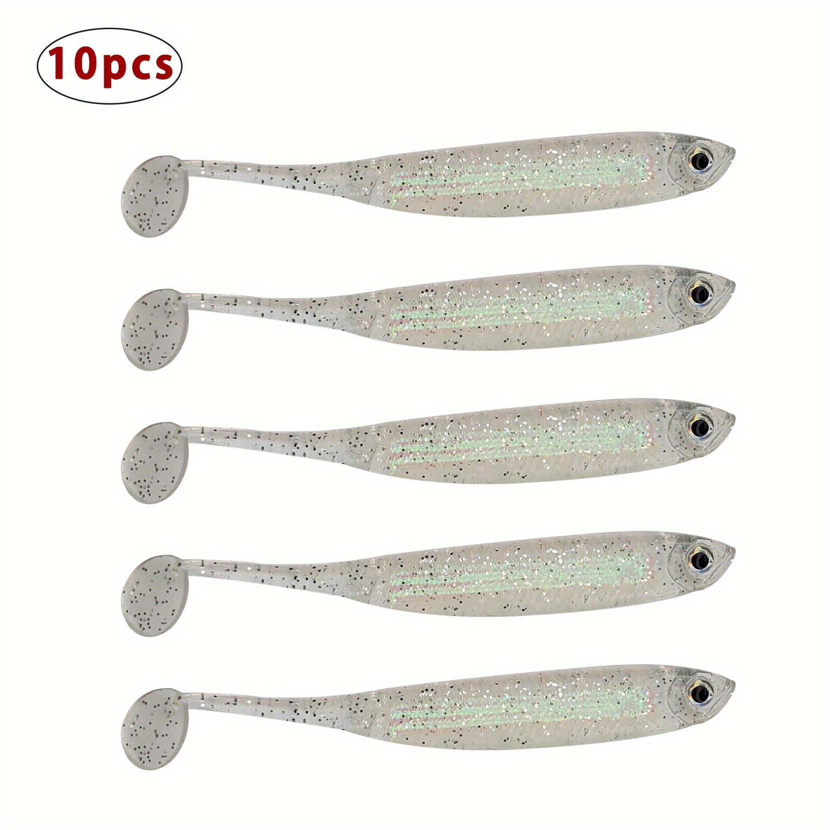 10pcs Paddle Tail Swimbaits Soft Plastic Lures for Bass Fishing