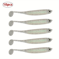 10pcs Paddle Tail Swimbaits Soft Plastic Lures for Bass Fishing