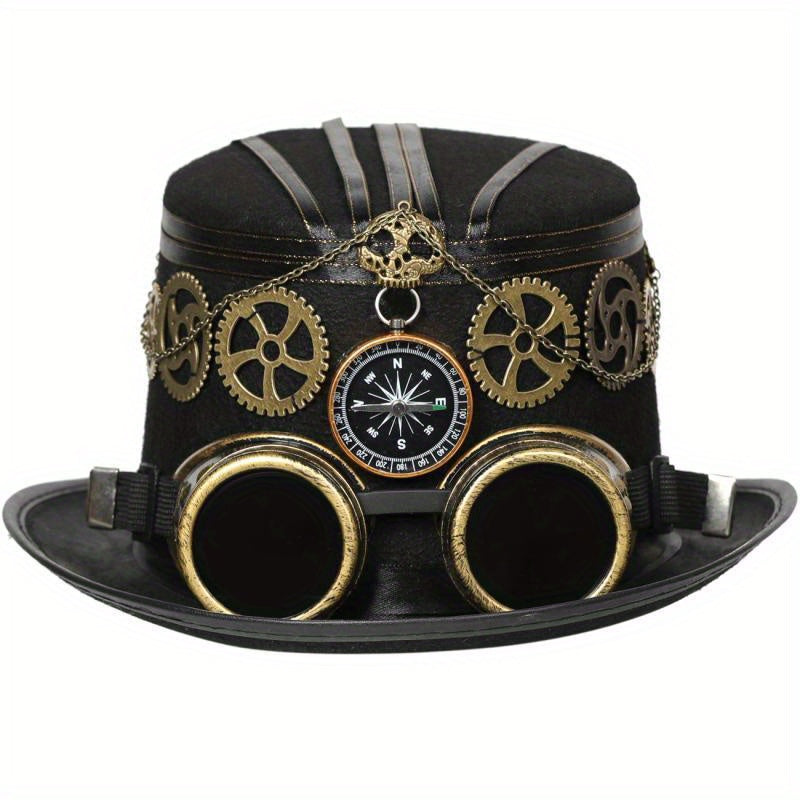 Steampunk Compass Goggles Gear Sunshade Cap Halloween Costume