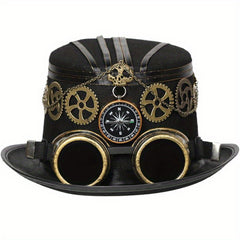 Steampunk Compass Goggles Gear Sunshade Cap Halloween Costume