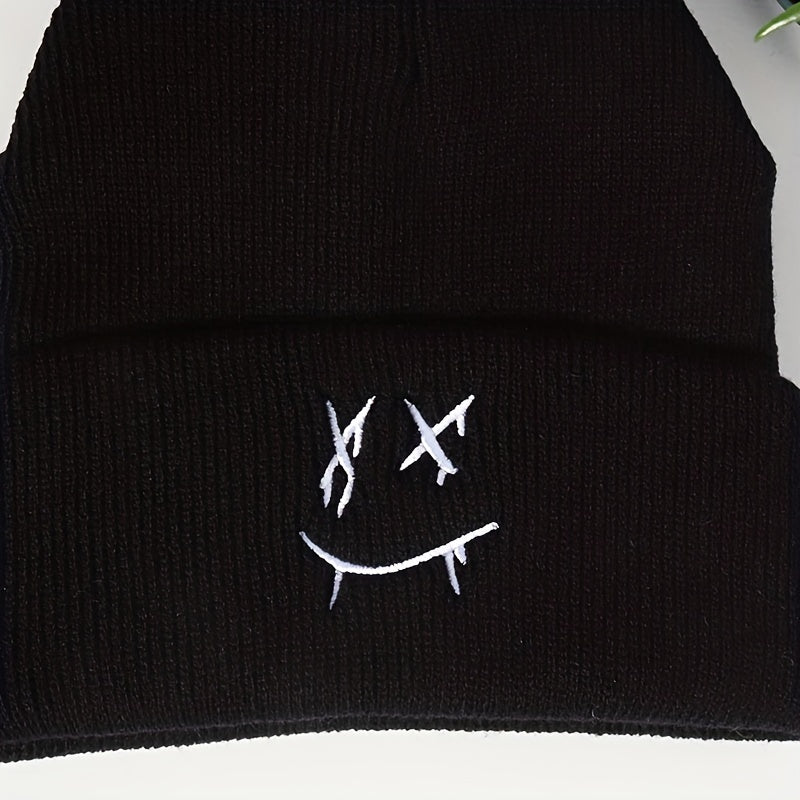 Unisex Evil Embroidered Knitted Hat Outdoor Style