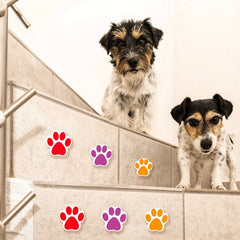 500 Colorful Paw Stickers Roll - Self adhesive Pet Puppy Label Decals