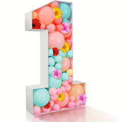 70cm Number Shaped Balloon Box Plastic Multifunction Balloon Storage Box