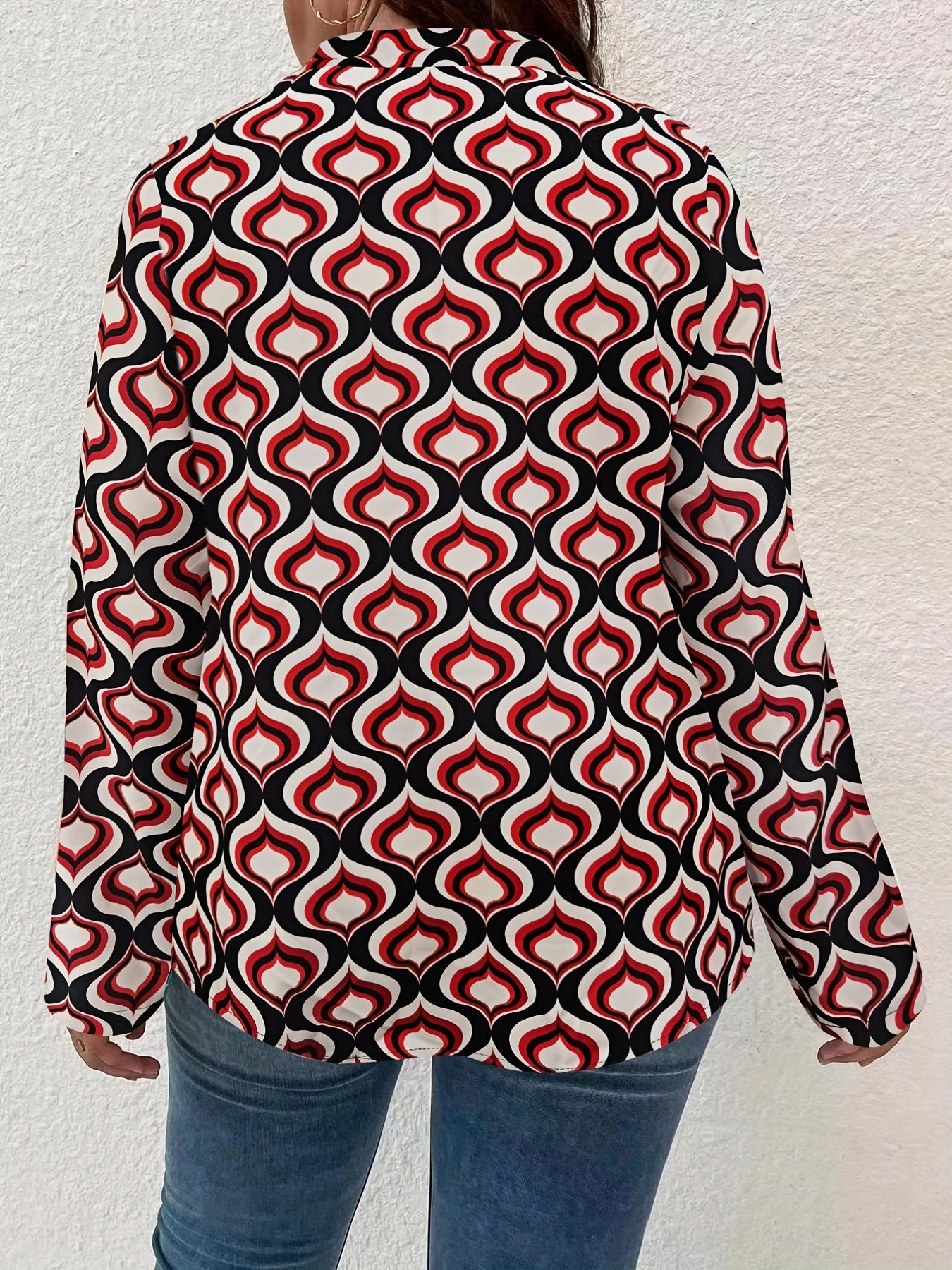 Allover Print Notched Neck Top