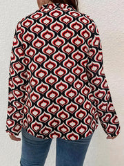 Allover Print Notched Neck Top