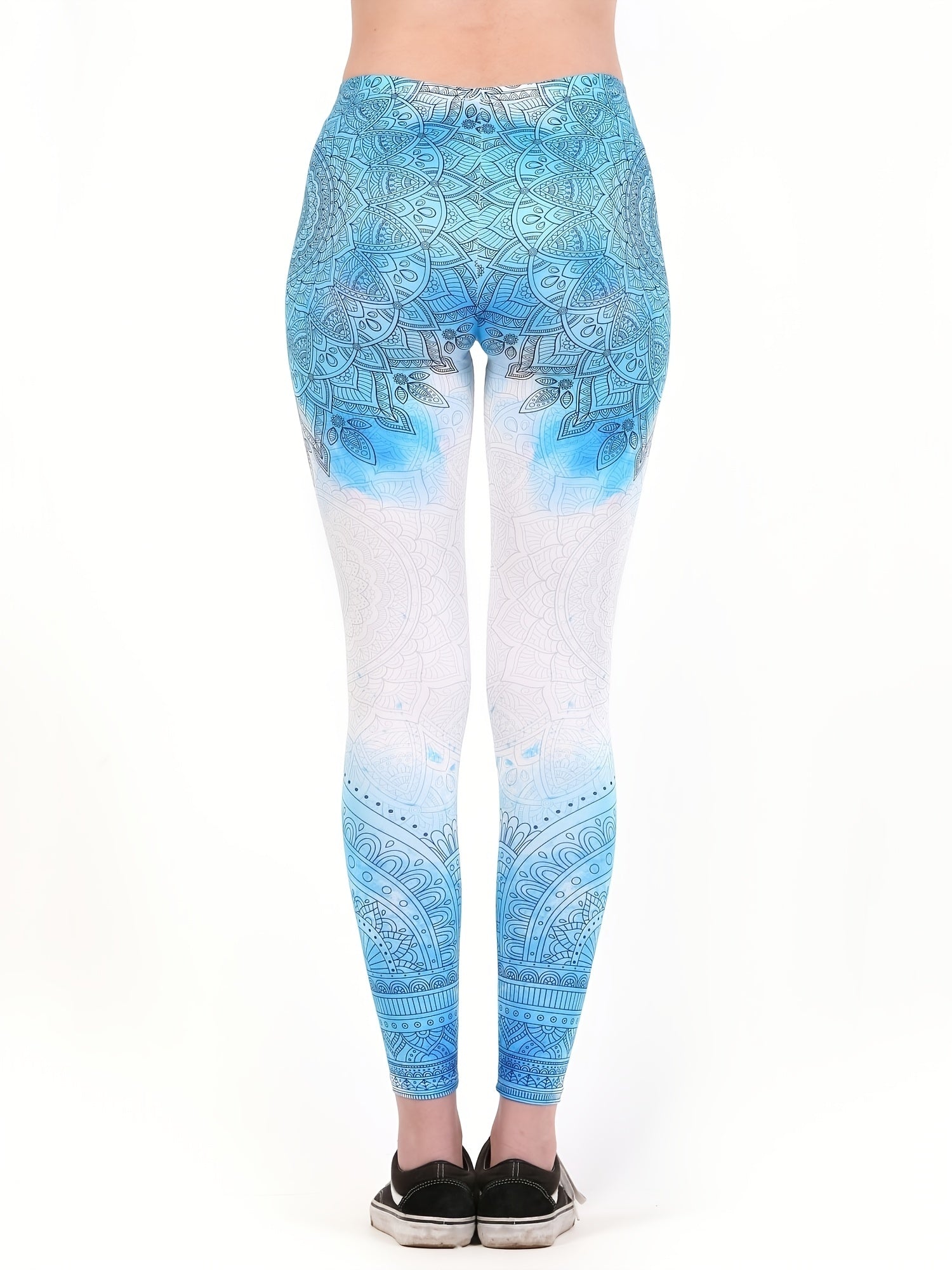 Boho Floral Print Skinny Leggings High Waist Yoga Leggings