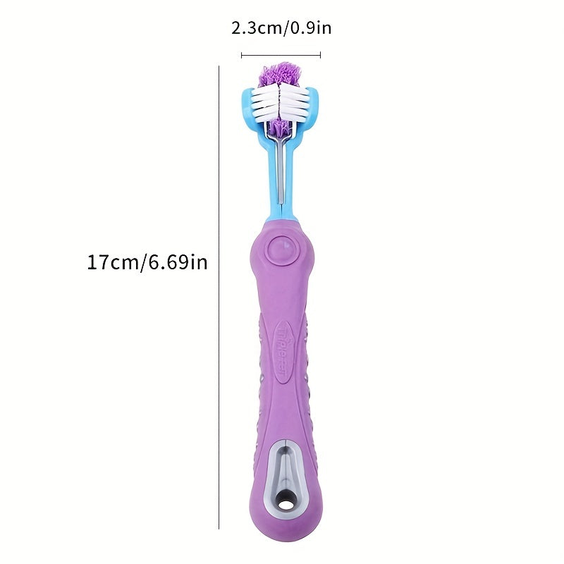 3 Sided Pet Toothbrush for Dog and Cat Teeth Cleaning