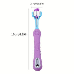 3 Sided Pet Toothbrush for Dog and Cat Teeth Cleaning