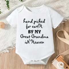 Baby Short Sleeve GREAT GRANDMA IN HEAVEN Romper Bodysuit