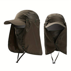Quick Drying Sun Hat Detachable Neck Flap Mask Lightweight Baseball Cap