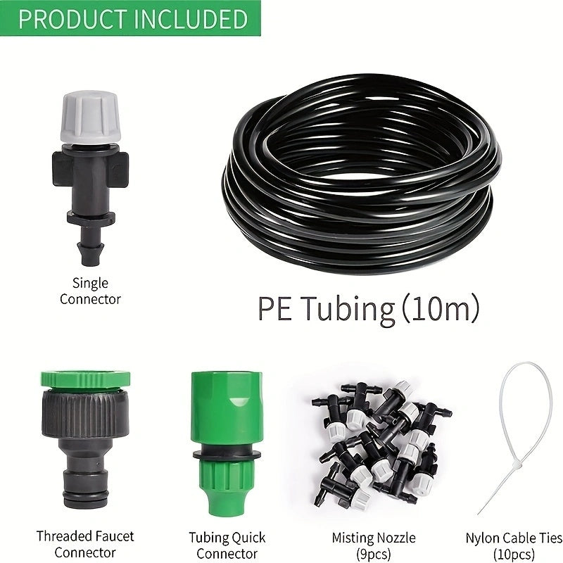 Drip Irrigation Kit for Potted Plants, 19.96m Tubing, 16 Sprinklers